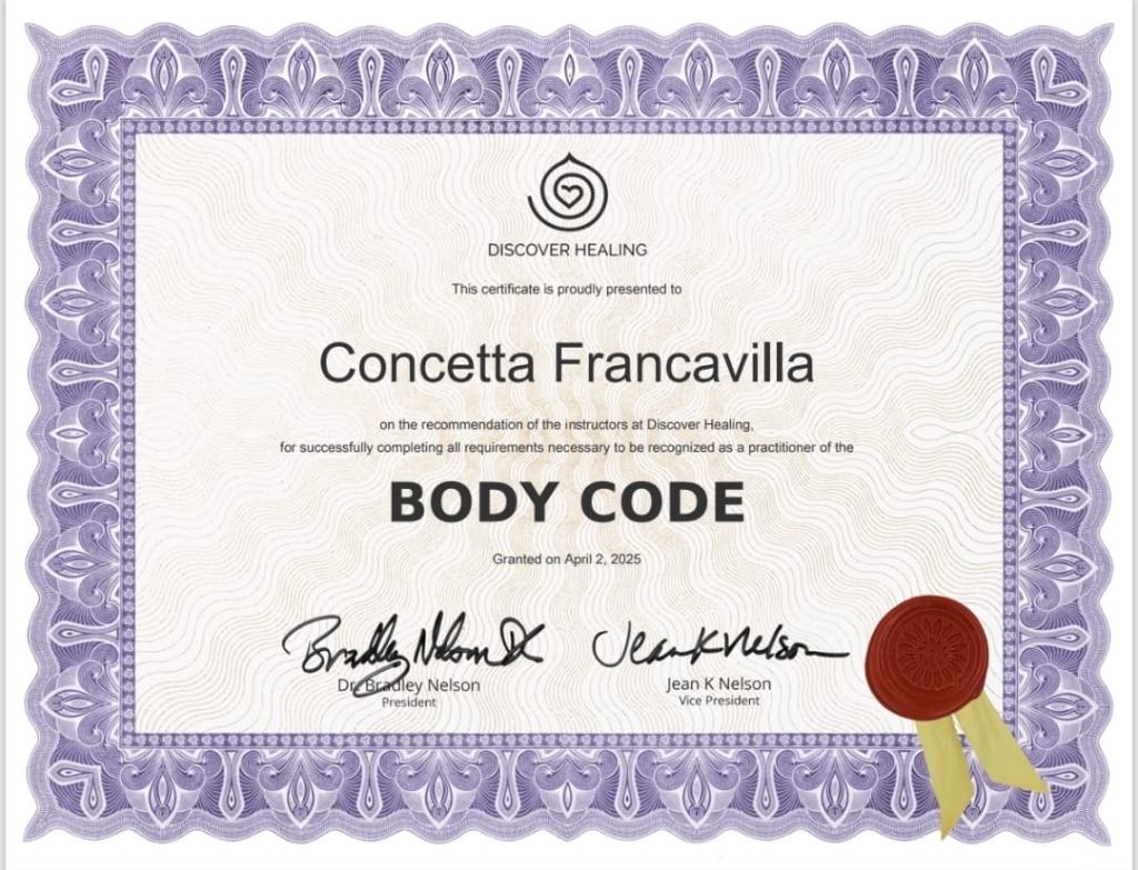 Concetta Francavilla — Certified Body Code Practitioner by Discover Healing