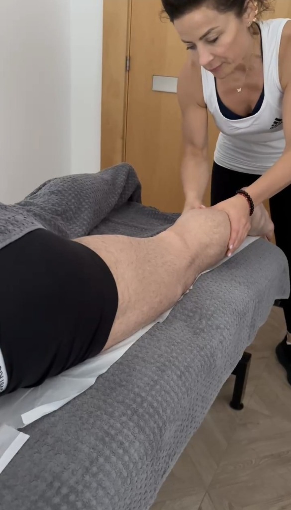 Concetta performing deep tissue massage at Regent Street clinic
